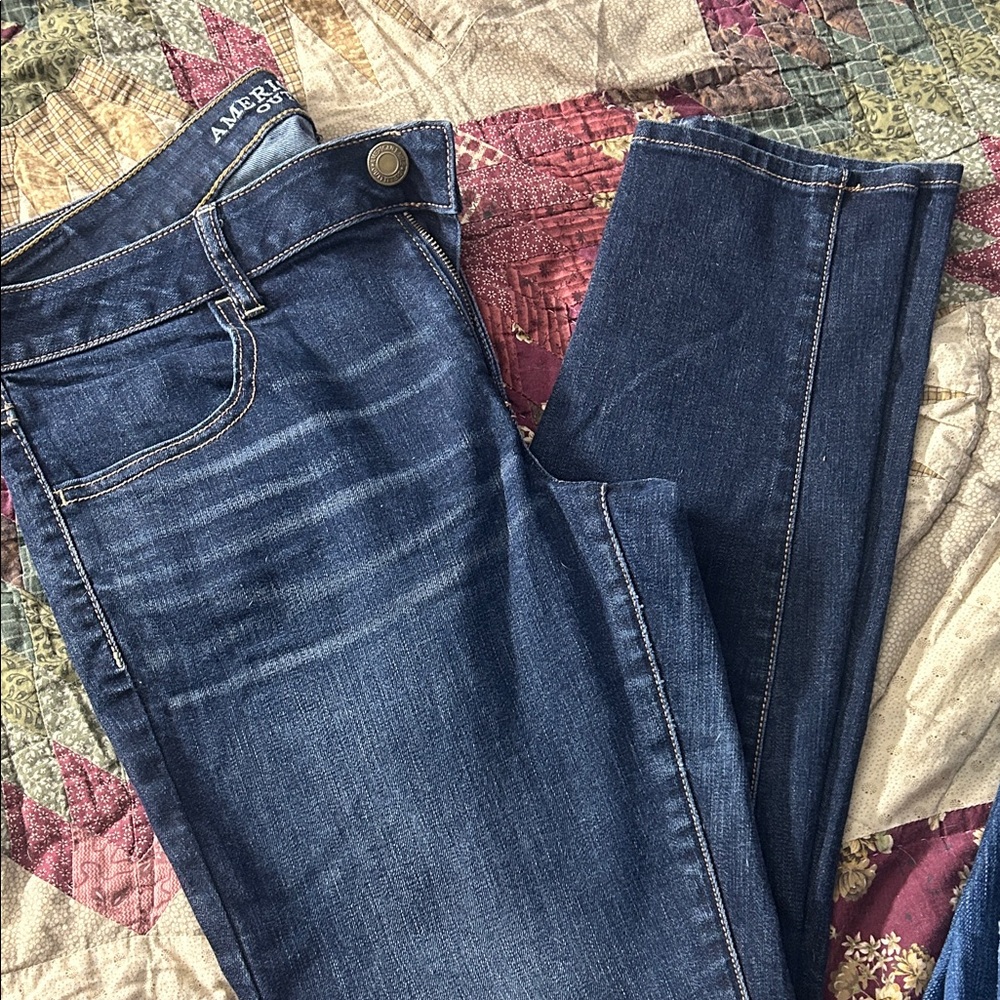 American Eagle Outfitters Women's Dark Blue Skinny Jeans
